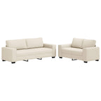 Sofá 2 pcs Beige 221 x 80 x 82 cm Tejido mezcla de lino