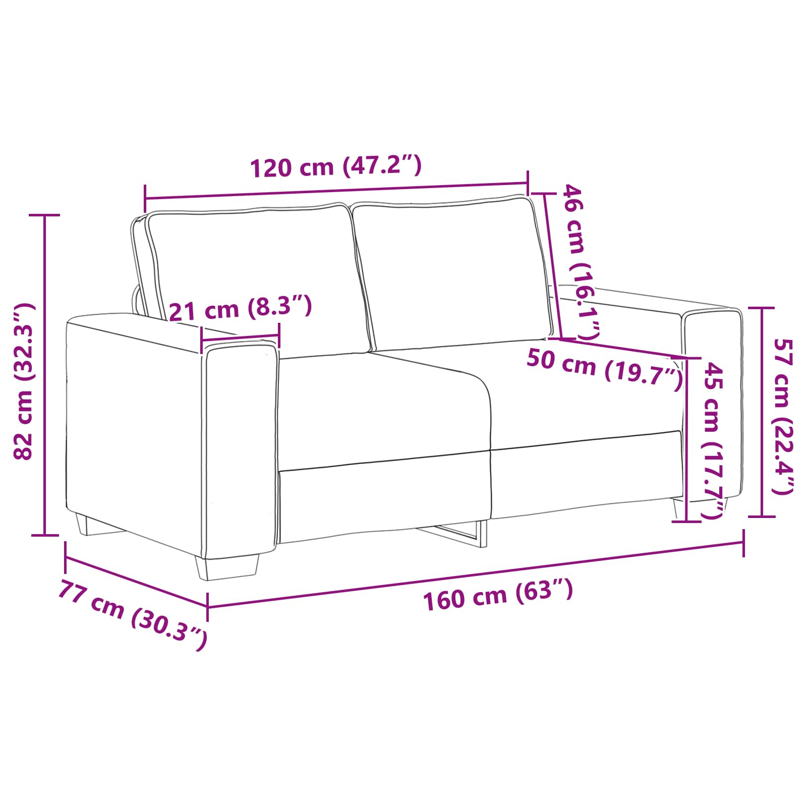 Sofá 2 pcs Beige 221 x 80 x 82 cm Tejido mezcla de lino