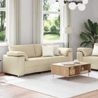 Sofá 2 pcs Crema 219 x 80 x 82 cm tela
