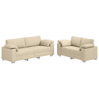Sofá 2 pcs Crema 219 x 80 x 82 cm tela