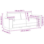 Sofá 2 pcs Crema 219 x 80 x 82 cm tela