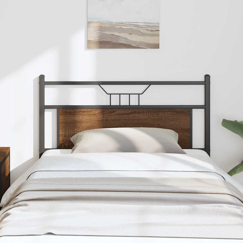 Cabecero 100 cm Madera Maciza Acacia y Hierro