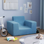 Sofá para niños felpa suave azul