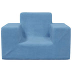 Sofá para niños felpa suave azul