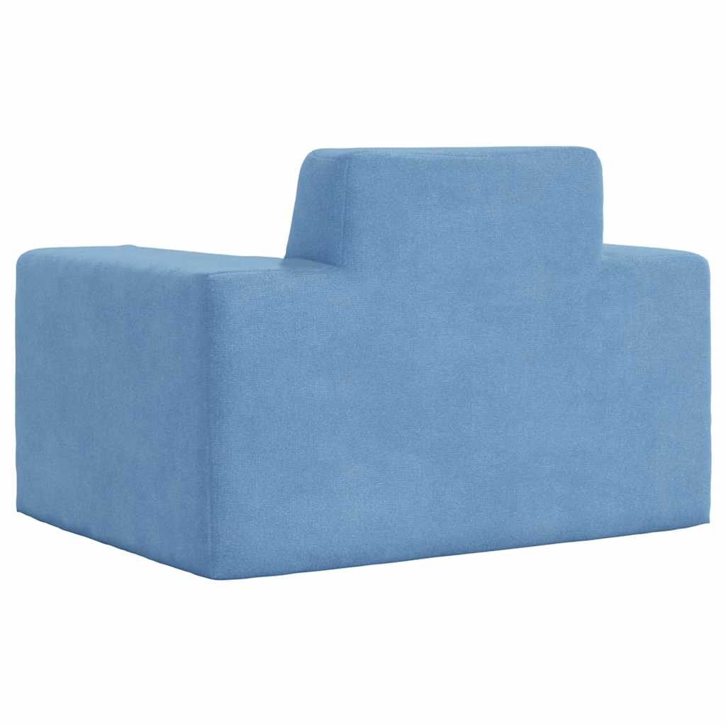 Sofá para niños felpa suave azul