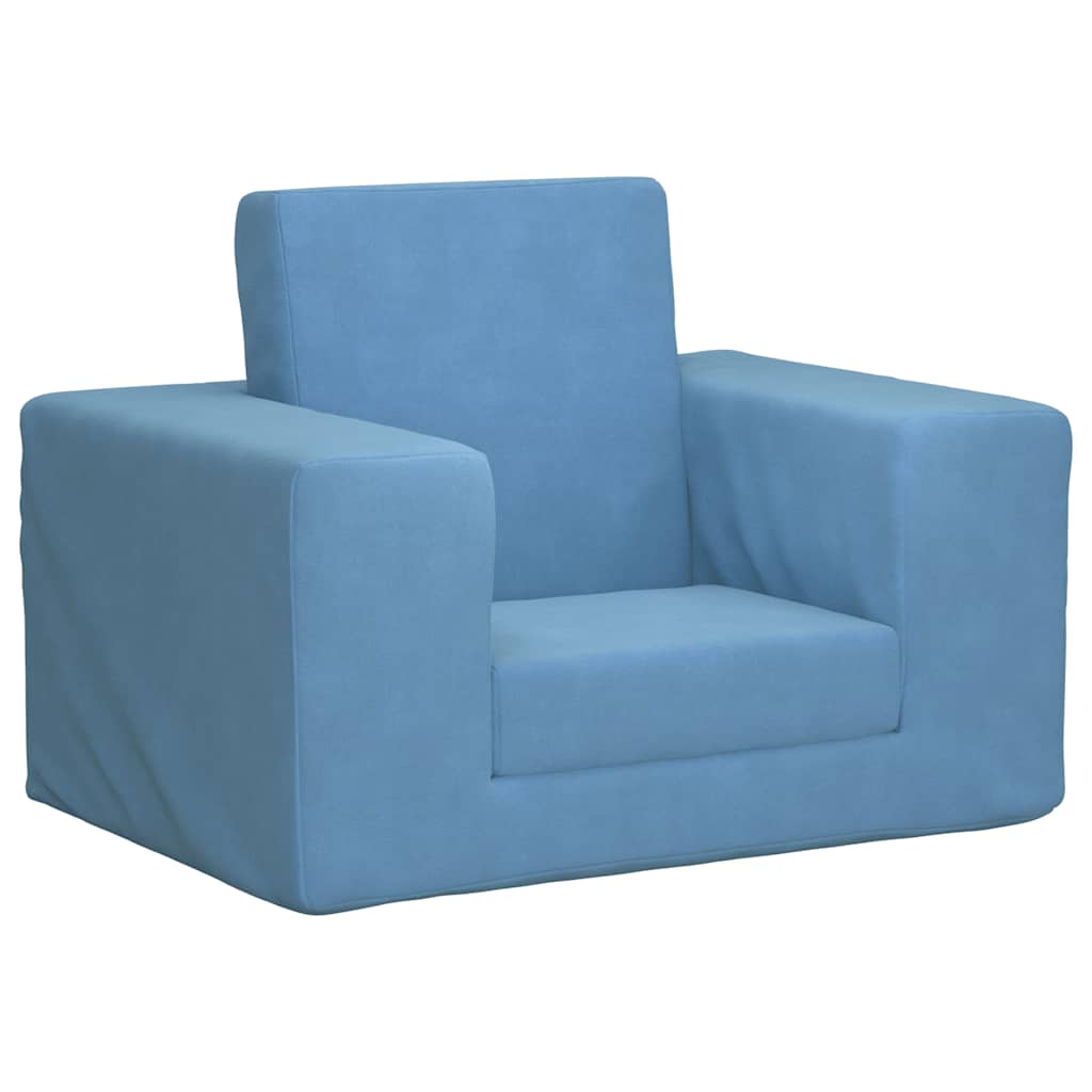 Sofá cama infantil felpa suave azul