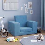Sofá cama infantil felpa suave azul