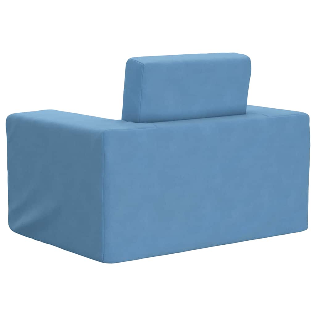 Sofá cama infantil felpa suave azul