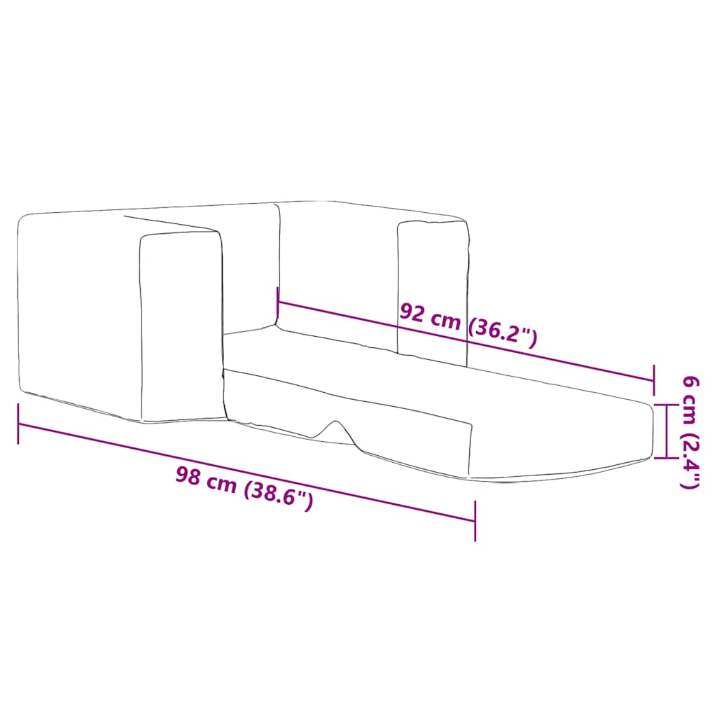Sofá cama infantil felpa suave azul