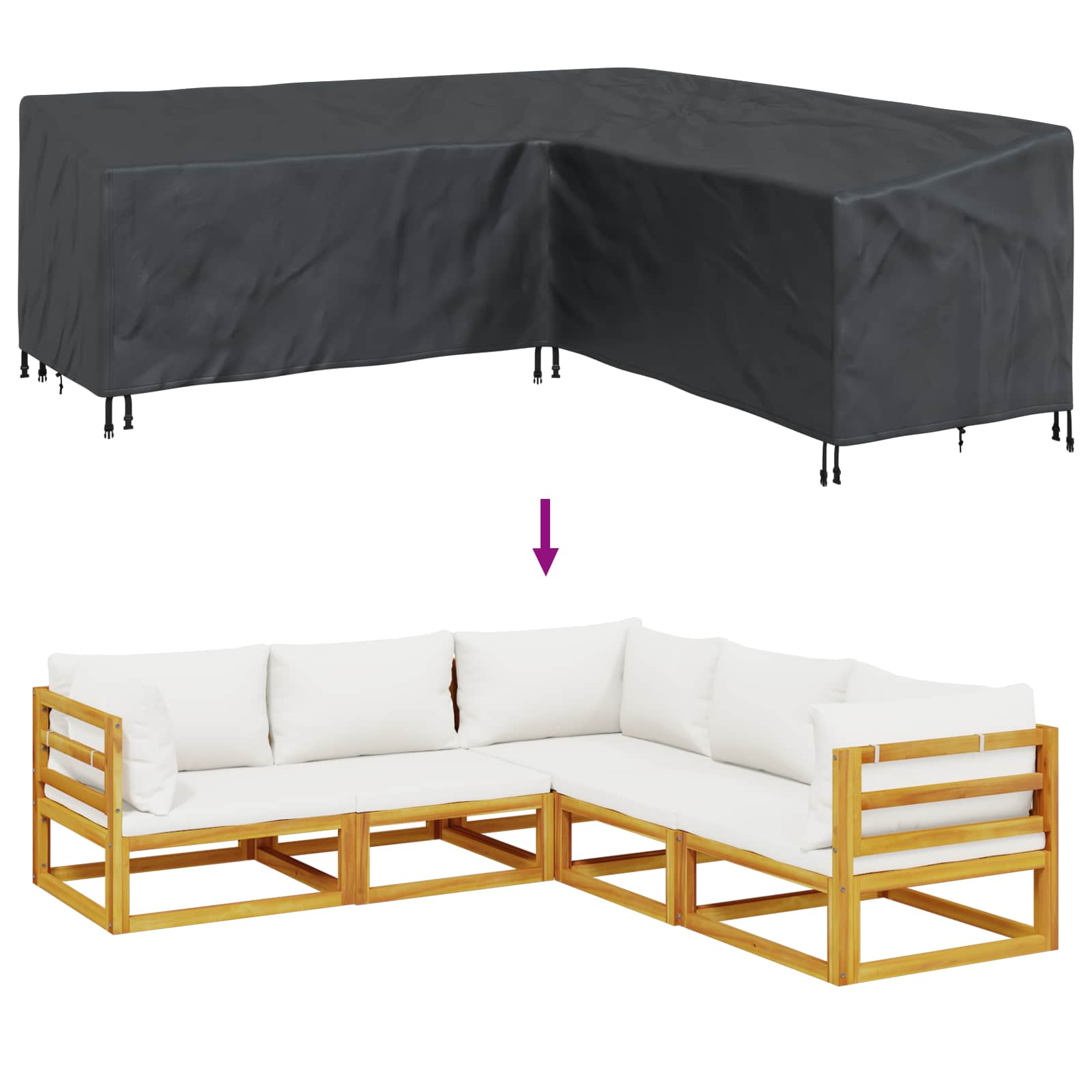 Funda para muebles Negro 220 x 220 x 80 cm Tela Oxford 420D