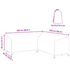 Funda para muebles Negro 220 x 220 x 80 cm Tela Oxford 420D