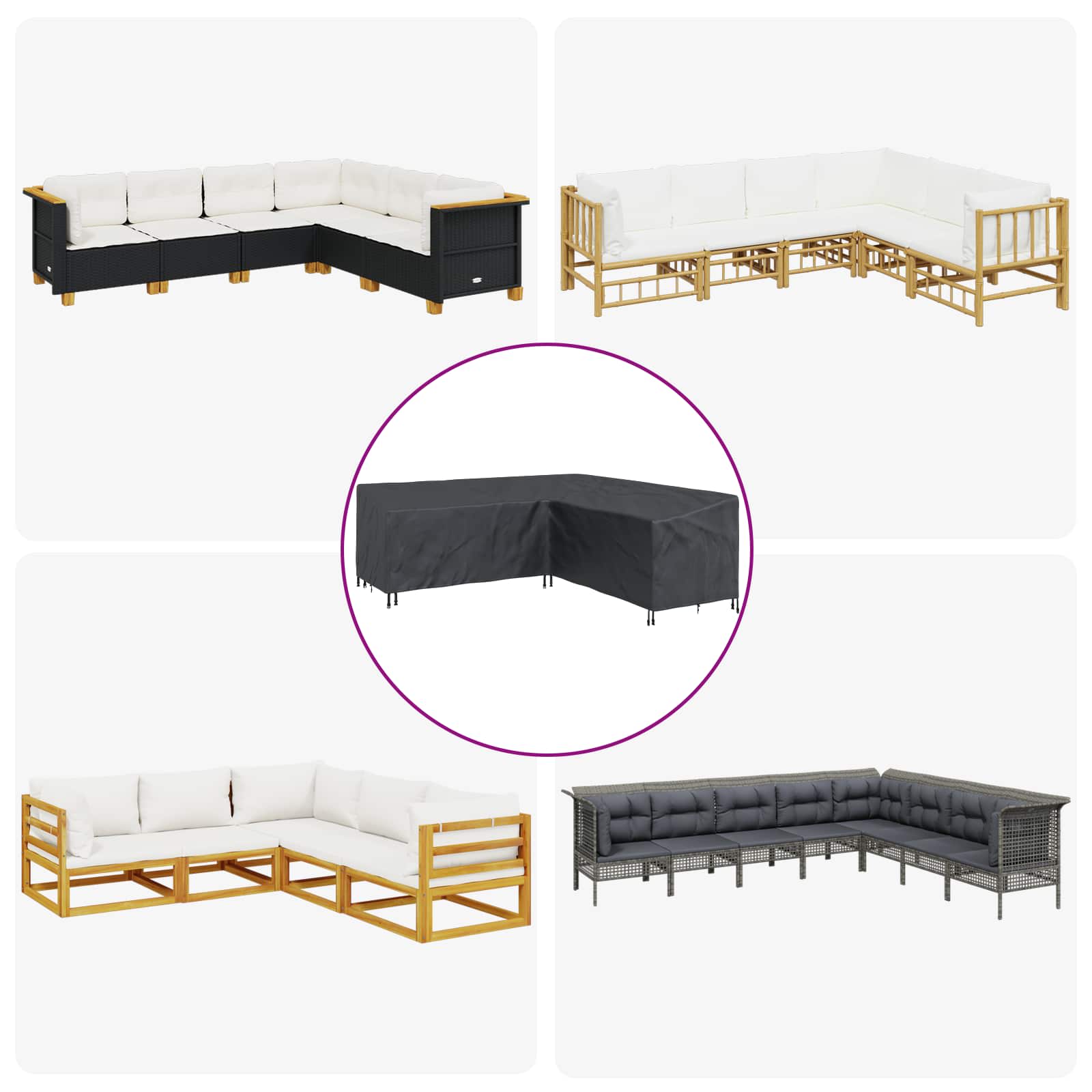 Funda para muebles Negro 220 x 220 x 80 cm Tela Oxford 420D