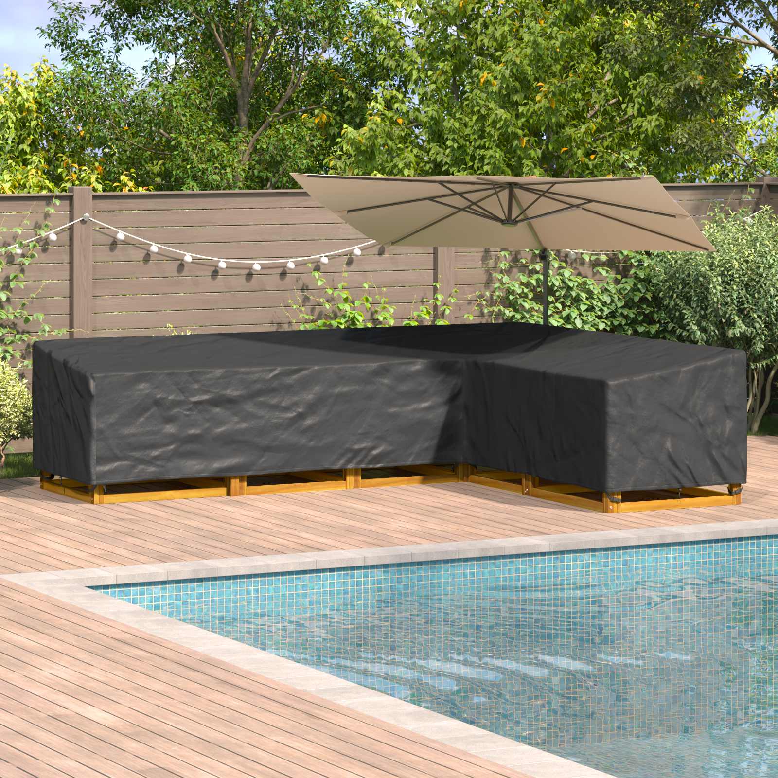 Funda para muebles Negro 220 x 220 x 80 cm Tela Oxford 420D