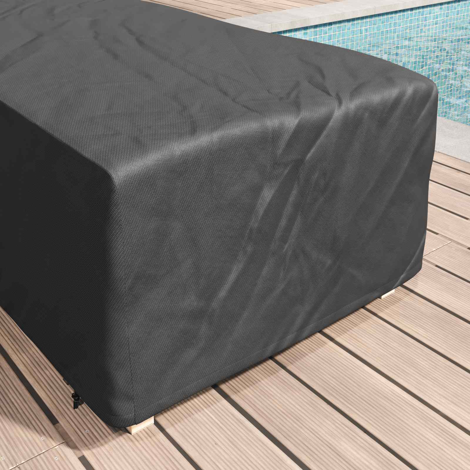 Funda para Loungers Liso Negro 74 x 210 x 40 cm tela