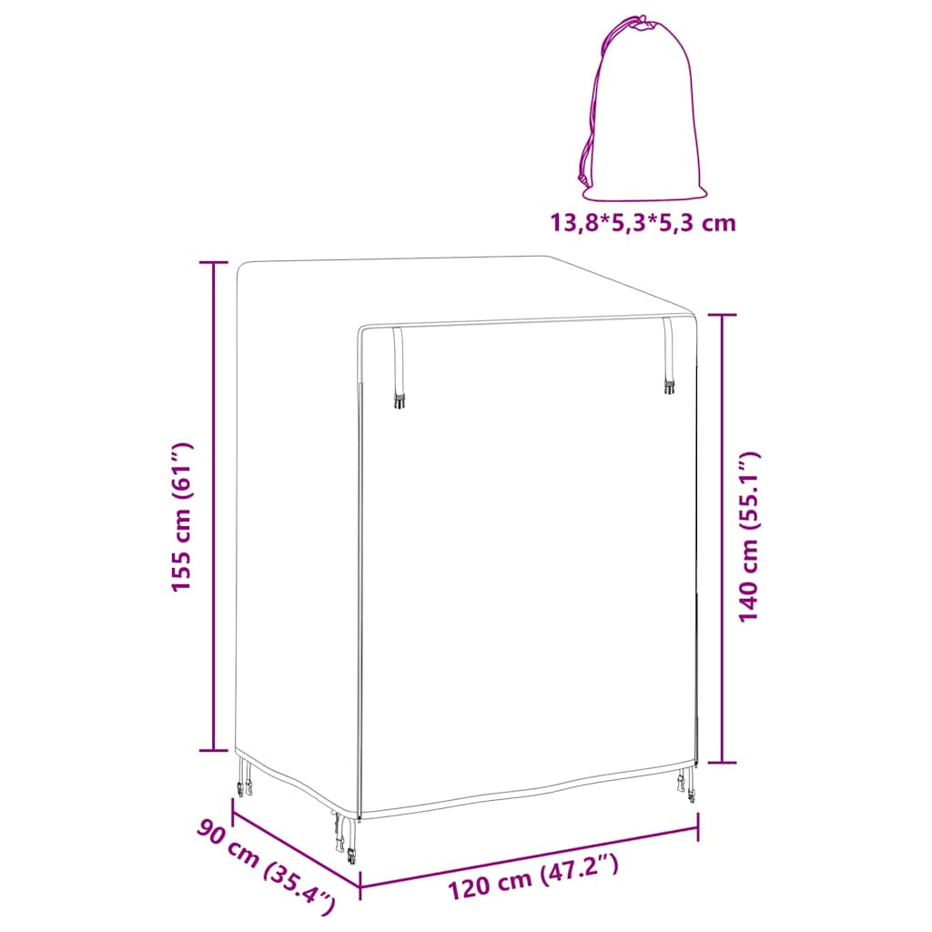Funda para columpio de exterior 120 x 90 x 155 cm