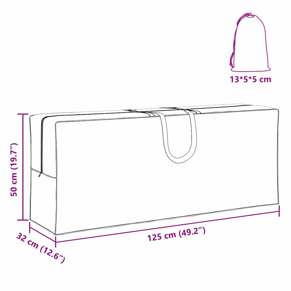Bolsa de Almacenamiento Exterior Negro 125 x 32 x 50 cm