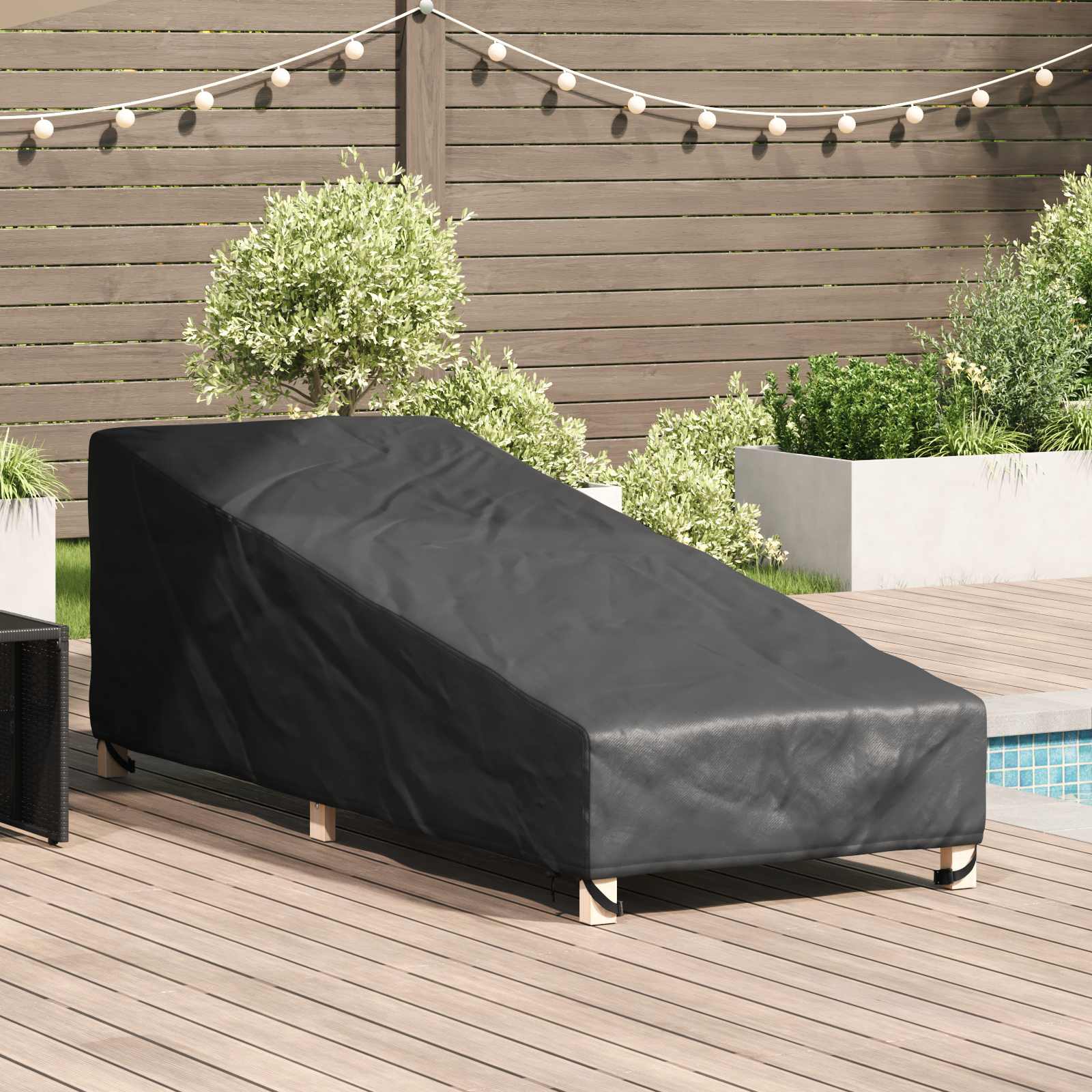 Funda para muebles de exterior Negro 195 x 76 x 82 cm