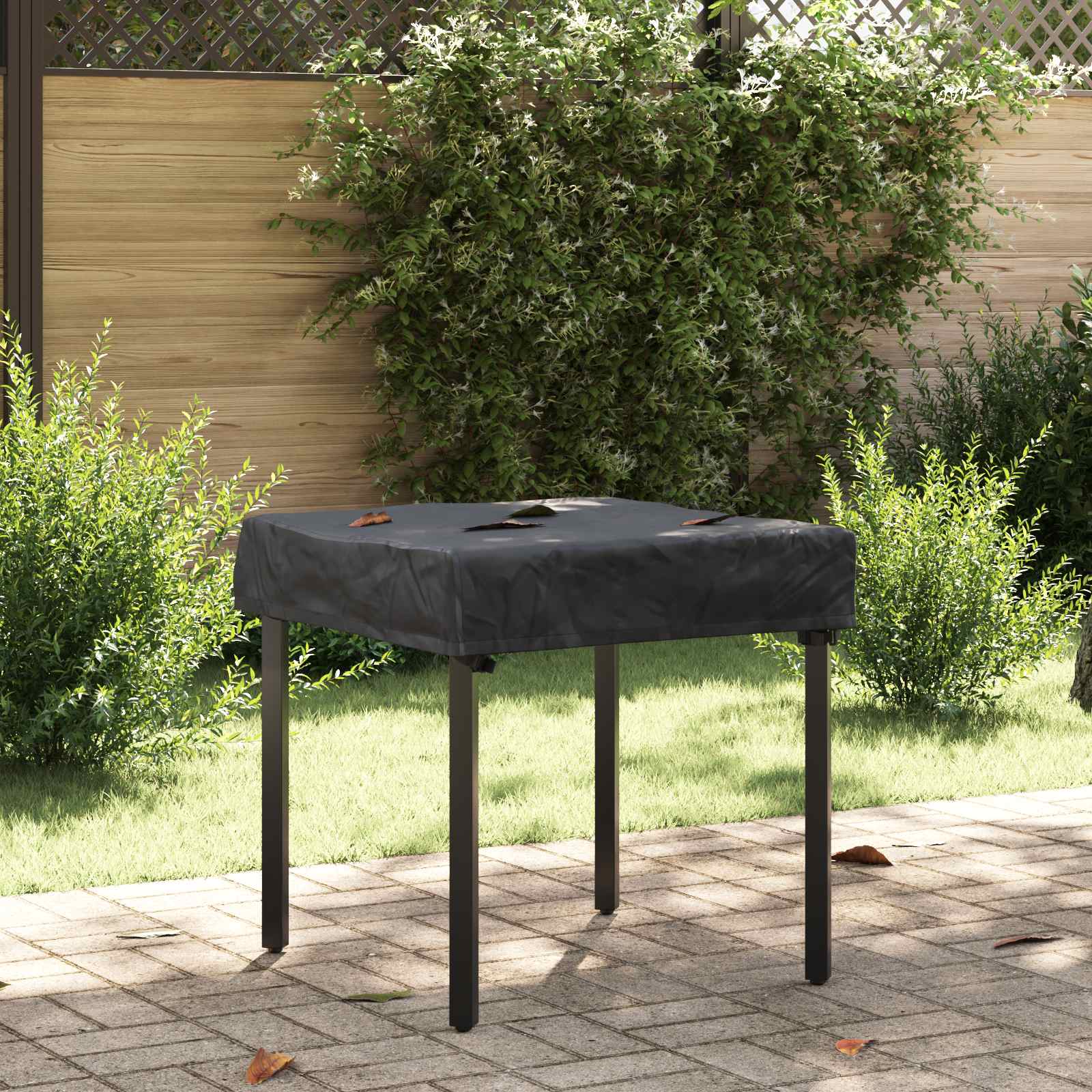 Cubierta de Mesa Liso Negro 102 x 102 x 15 cm tela