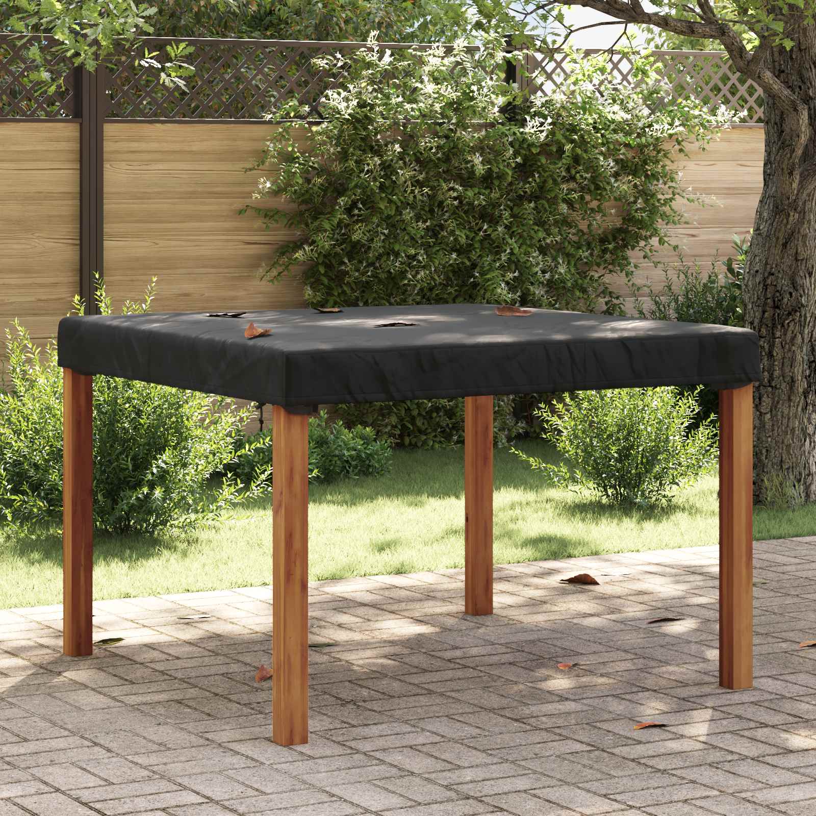 Cubierta de Mesa Liso Negro 102 x 102 x 15 cm tela