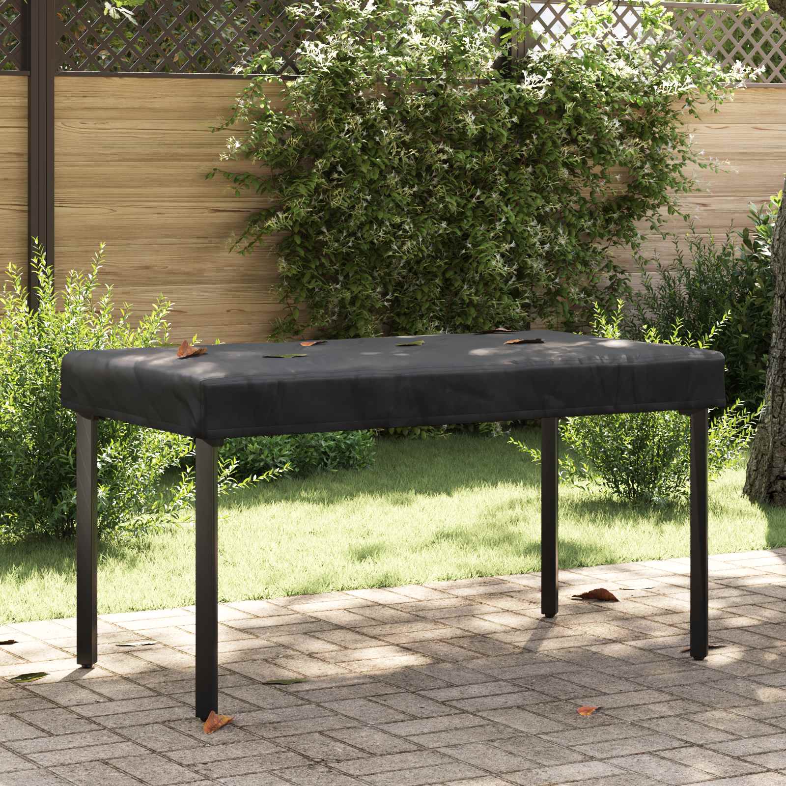 Cubierta de Mesa Liso Negro 102 x 182 x 15 cm tela