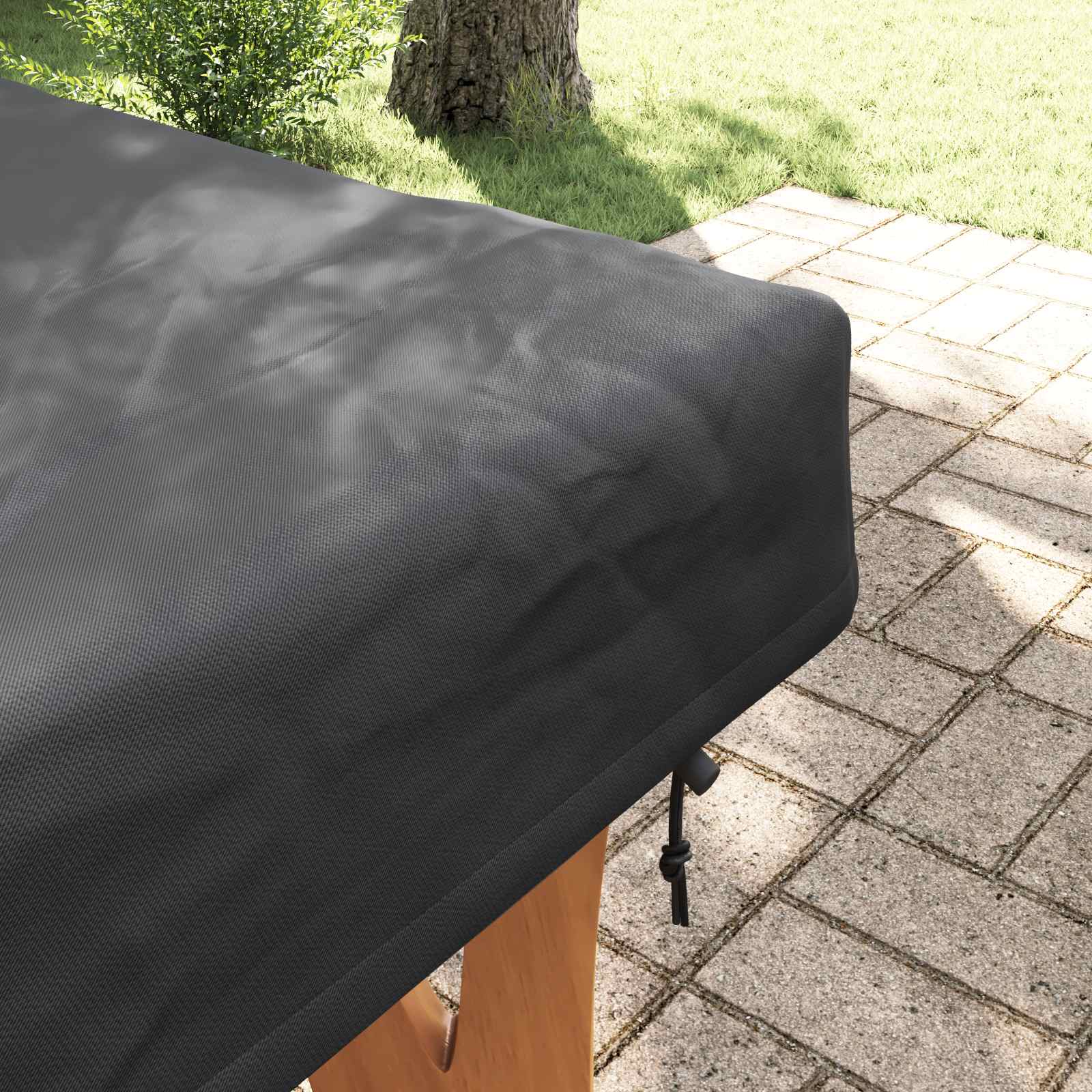 Cubierta de Mesa Liso Negro 102 x 182 x 15 cm tela