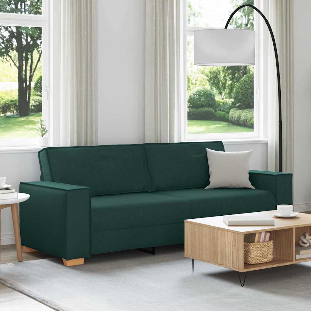 Sofá de 3 lugares Creme 220 cm tecido