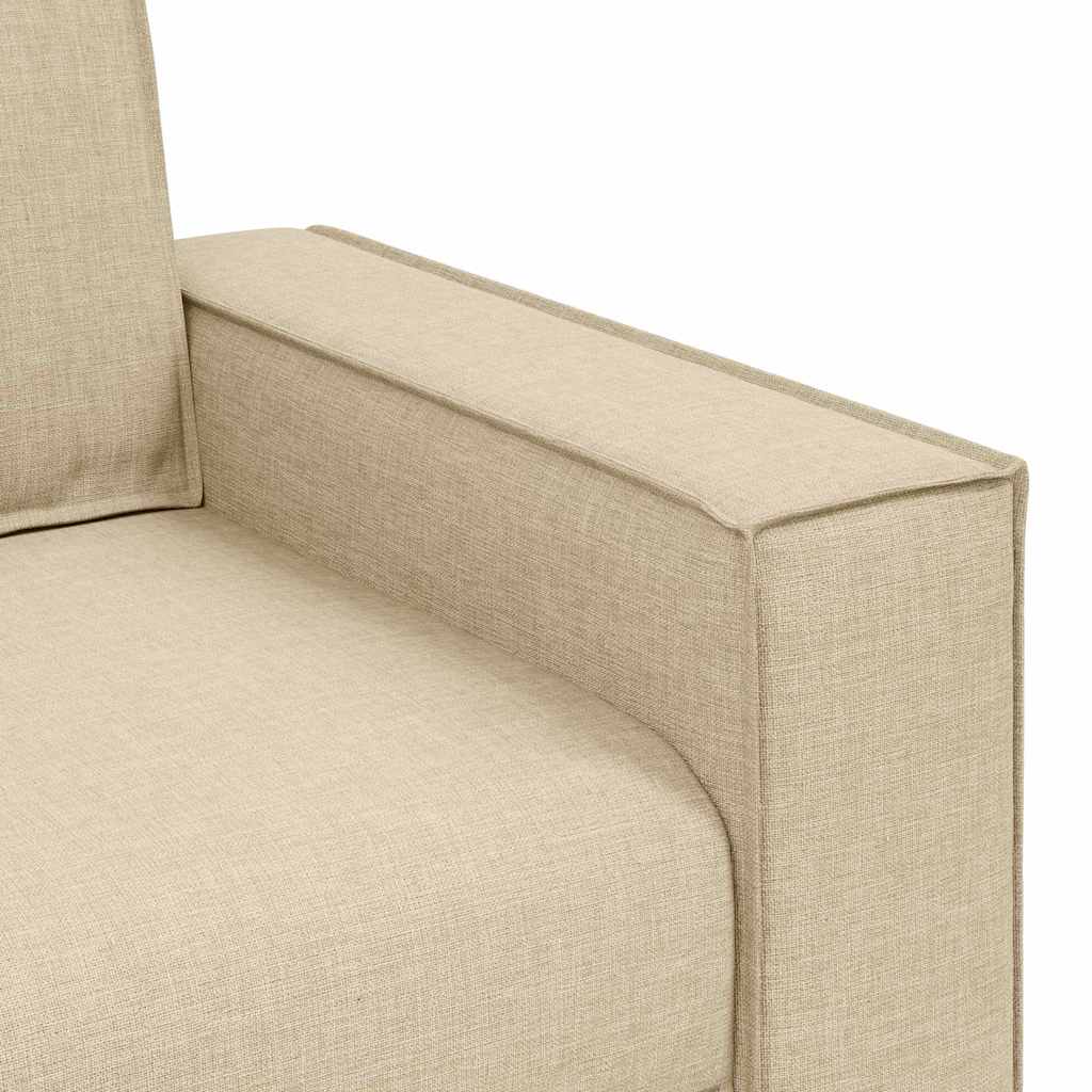 Sofá de 3 plazas Crema 220 cm tela