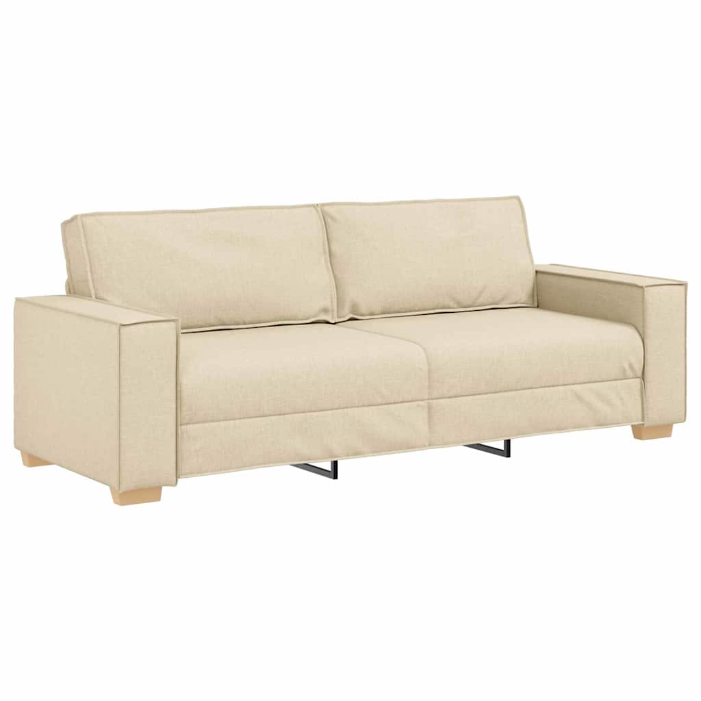Sofá de 3 plazas Crema 220 cm tela