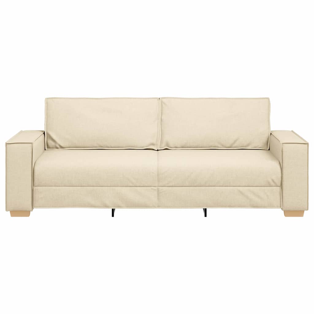 Sofá de 3 plazas Crema 220 cm tela