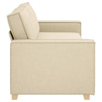 Sofá de 3 plazas Crema 220 cm tela
