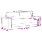 Sofá de 3 plazas Crema 220 cm tela
