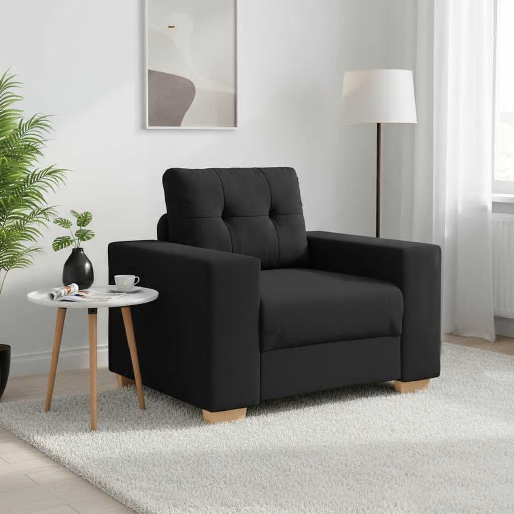 Poltrona de tecido cotelê cinzento-escuro 100x77x82 cm