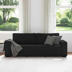 Sofá 3 plazas Tela Negro 220x77x82 cm
