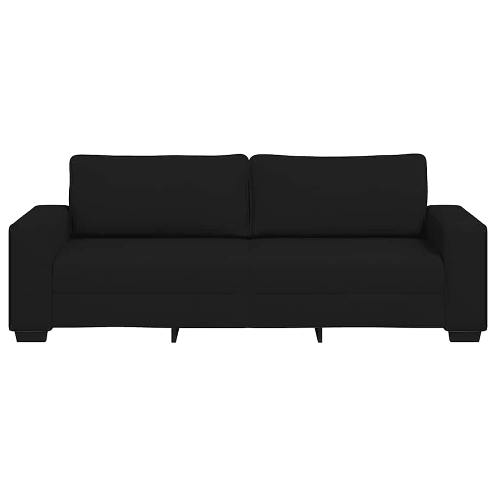 Sofá 3 plazas Tela Negro 220x77x82 cm