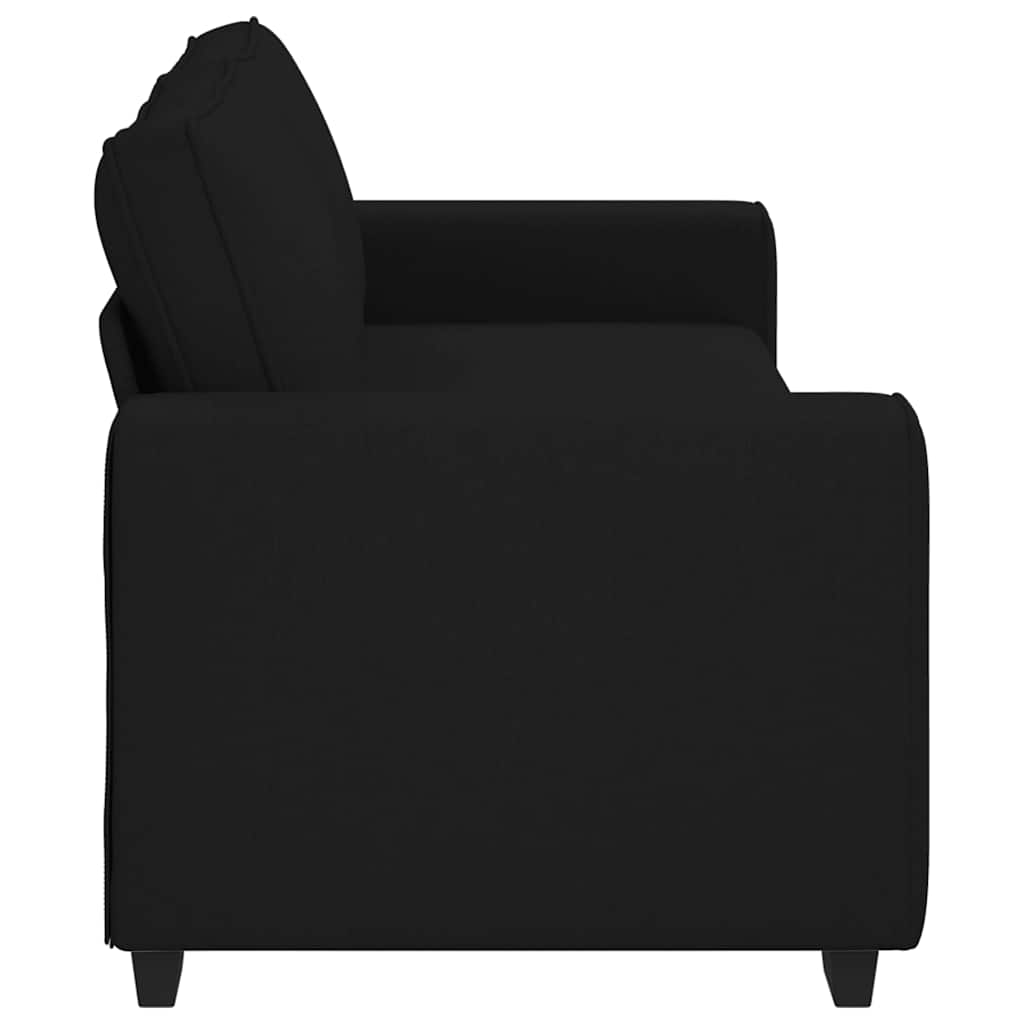 Sofá 3 plazas Tela Negro 220x77x82 cm