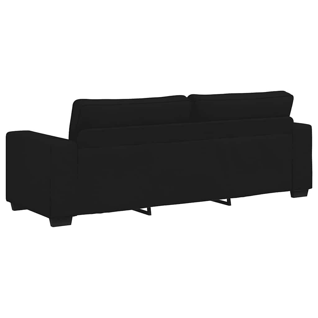 Sofá 3 plazas Tela Negro 220x77x82 cm