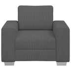 Sillón de tela de pana gris oscuro 100x77x82 cm