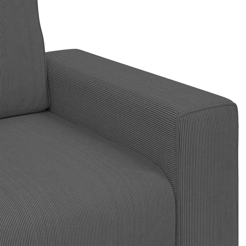 Sillón de tela de pana gris oscuro 100x77x82 cm