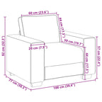 Sillón Beige 100 cm Tejido mezcla de lino