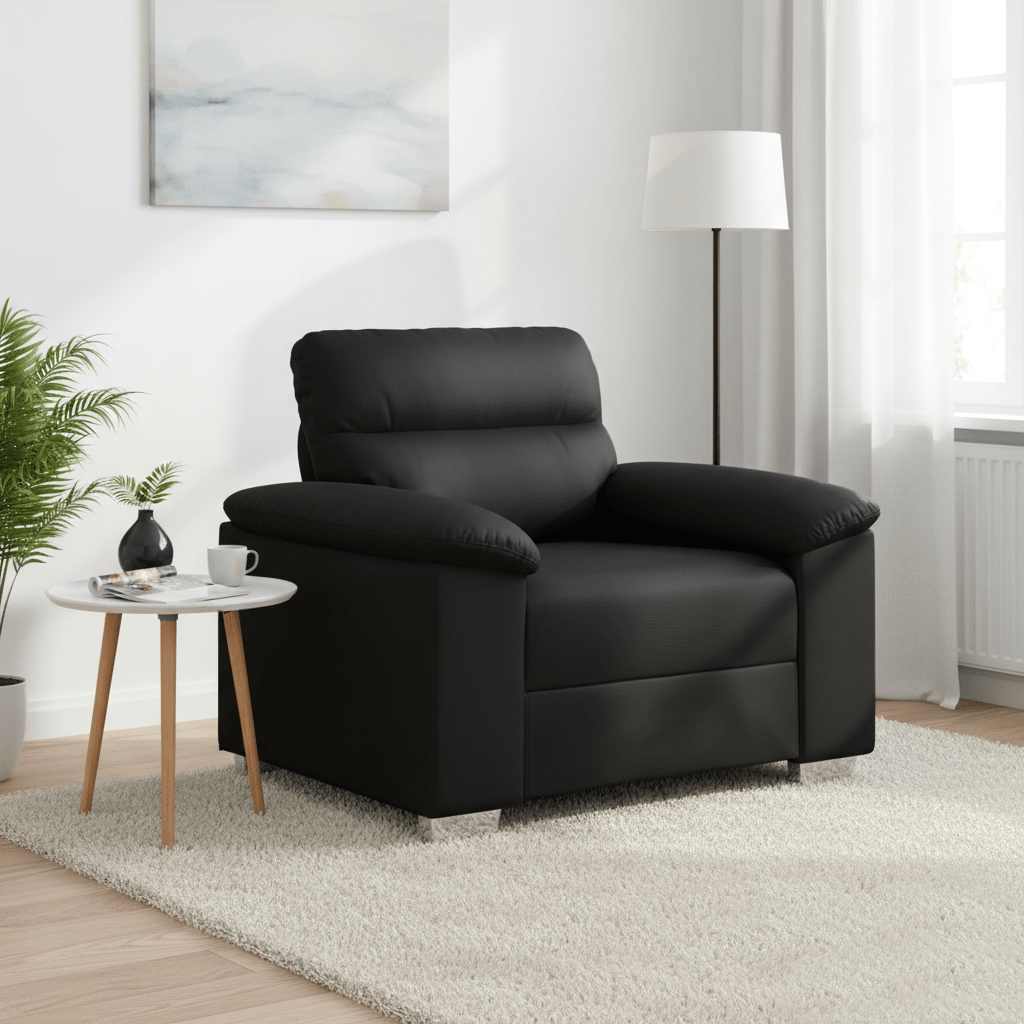 Sillón de cuero sintético de ante marrón