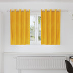 Cortinas opacas 2 pcs Amarillo Mostaza 140 x 140 cm Terciopelo
