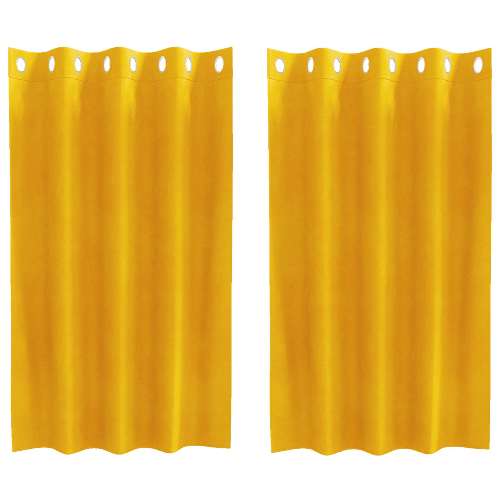 Cortinas opacas 2 pcs Amarillo Mostaza 140 x 140 cm Terciopelo