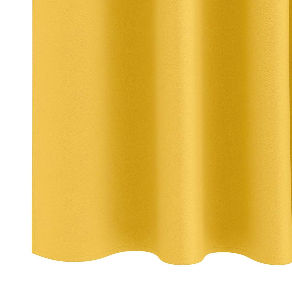 Cortinas Opacas con Anillas 2 pcs Amarillo Mostaza 140 x 140 cm