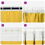 Cortinas Opacas con Anillas 2 pcs Amarillo Mostaza 140 x 140 cm