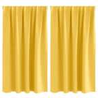 Cortinas Opacas con Anillas 2 pcs Amarillo Mostaza 140 x 140 cm