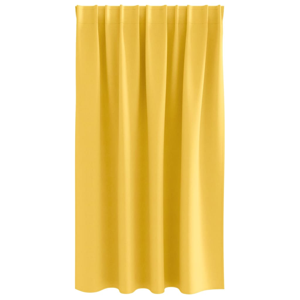 Cortinas Opacas con Anillas 2 pcs Amarillo Mostaza 140 x 140 cm