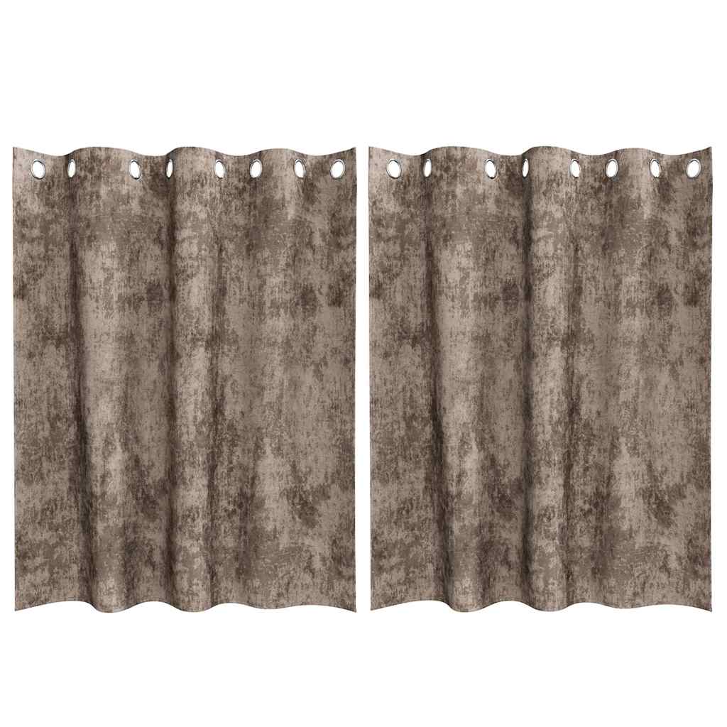 Cortinas de Terciopelo 2 pcs Capuchino 140 x 140 cm Terciopelo