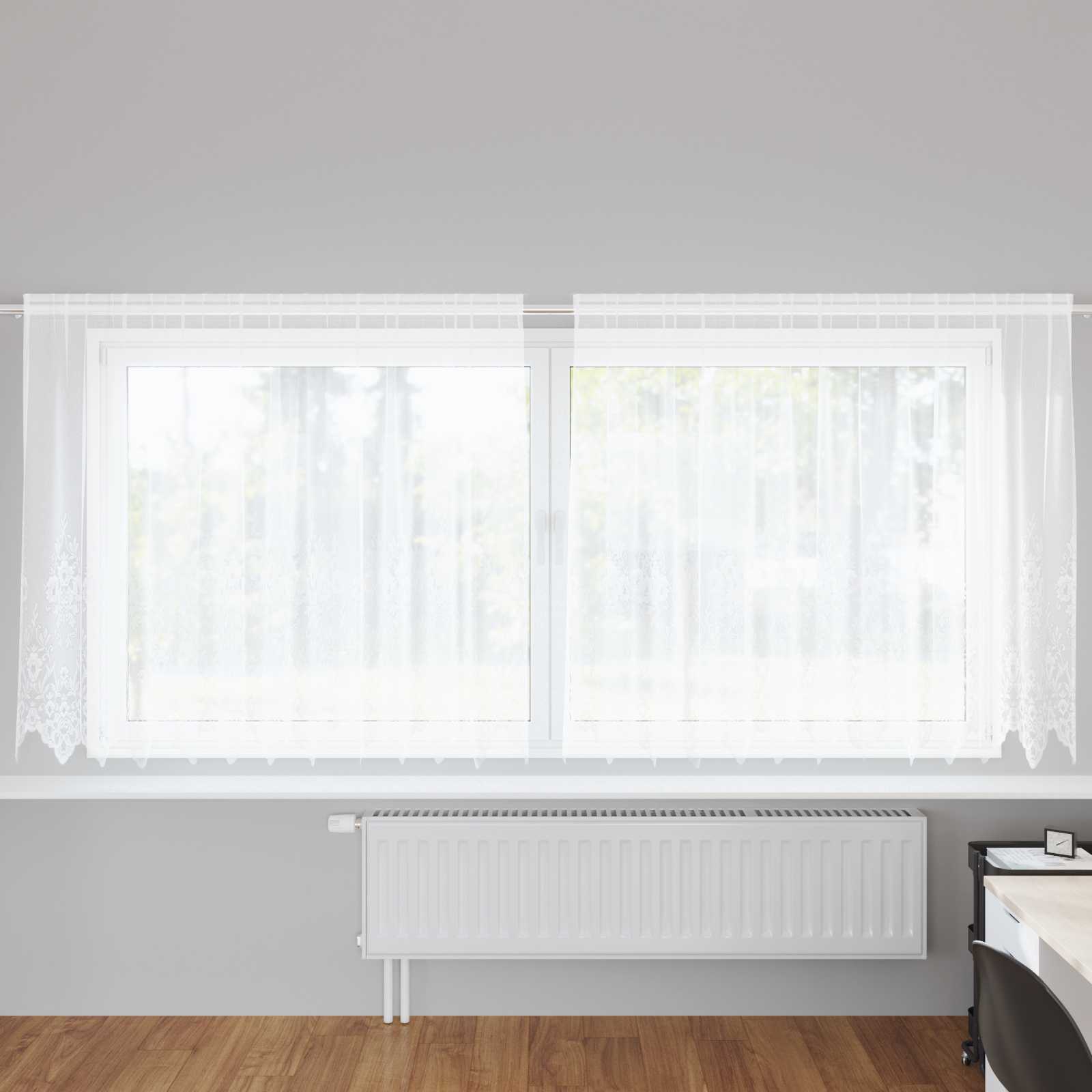 Lace Curtain with drapes 1200 x 140 cm Polyester