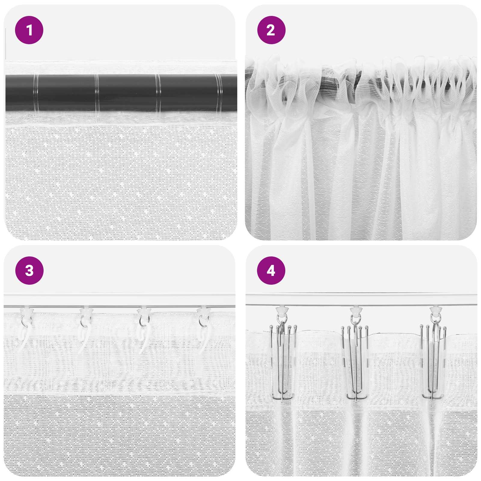 Cortina de Encaje con cortinas 1200 x 140 cm Poliéster