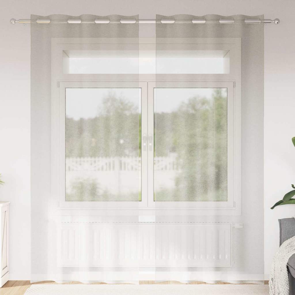 Voile Curtain 2 pcs Sand 140 x 140 cm Polyester
